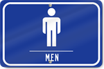 Horizontal Restrooms Men Sign