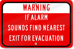 Horizontal Warning Alarm Sounds Exit For Evacuation Sign