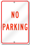 No Parking Sign in Red