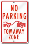 No Parking Tow Away Zone Sign With Graphic