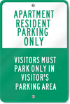 Apartment Resident Parking Aluminum Sign