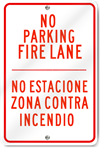 No Stopping Or Standing Fire Lane Sign