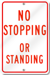 No Stopping Or Standing Sign