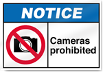 Cameras Prohibited Notice Sign