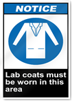 Lab Coats Must Be Worn In This Area Notice Signs