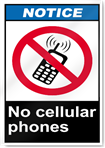 No Cellular Phones Notice Signs