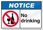 No Drinking Notice Signs