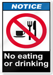 No Eating Or Drinking Notice Signs