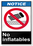 No Inflatables Notice Signs