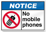 No Mobile Phones Notice Signs