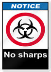 No Sharps Notice Signs