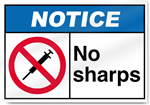 No Sharps2 Notice Signs