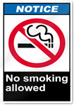 No Smoking Allowed Notice Signs