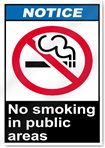 No Smoking In Public Areas Notice Signs