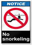 No Snorkeling Notice Signs