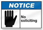 No Soliciting Notice Signs