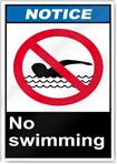 No Swimming Notice Signs