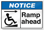 Ramp Ahead Right Notice Signs