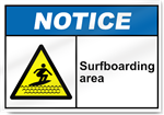 Surfboarding Area Notice Signs