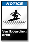 Surfboarding Area Notice Signs