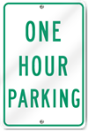 One Hour Parking Sign