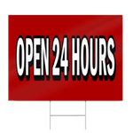 Open 24 Hours Block Lettering Sign