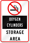 No Smoking Oxygen Cylinder Storage Area Sign 