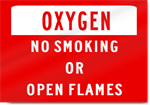 Oxygen No Smoking Or Open Flames Sign 