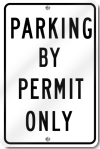 Parking By Permit Only Sign