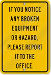Caution Broken Equipment Playground Sign