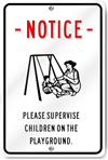 Supervise Children Playground Sign