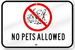 Horizontal No Pets Allowed Playground Sign