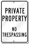 Private Property No Trespassing Sign