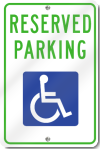 Reserved Parking for Handicap Sign 