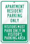 Apartment Resident Parking Only Metal Sign