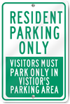 Resident Parking Only Metal Sign