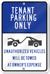 Tenant Parking Only Graphic Metal Sign