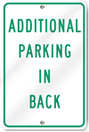 Additional Parking In Back Metal Sign