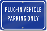 Horizontal Plug-In Vehicle Parking Only Sign