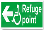 Disabled Refuge Point Left Safety Sign