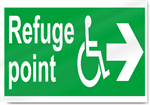 Disabled Refuge Point Right Safety Sign