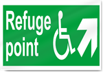 Disabled Refuge Point Up Right Safety Sign