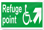 Disabled Refuge Point Up Right Safety Signs