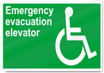 Emergency Evacuation Elevator Safety Sign
