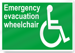 Emergency Evacuation Wheelchair Safety Sign