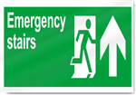 Emergency Stairs Up Safety Sign