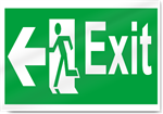 Exit Left Safety Sign