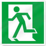 Exit Left Symbol Safety Sign