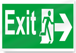 Exit Right Safety Sign