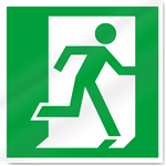 Exit Right Symbol Safety Sign